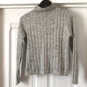 MADEWELL cropped, mock-turtle neck sweater